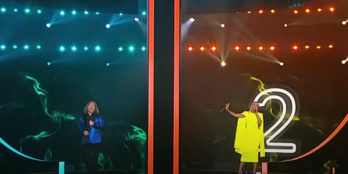 Орбакайте и николаев оделись на шоу в цвета украинского флага фото
